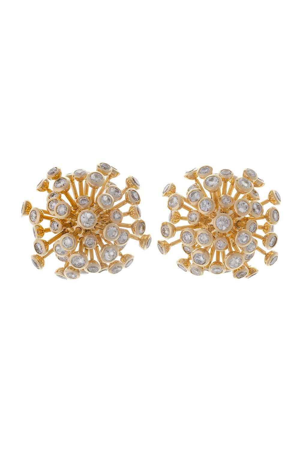 Diamond Cell Stud Earrings-YELLOW GOLD-JEWELRYFINE JEWELEARRING-DENISE CASSOU