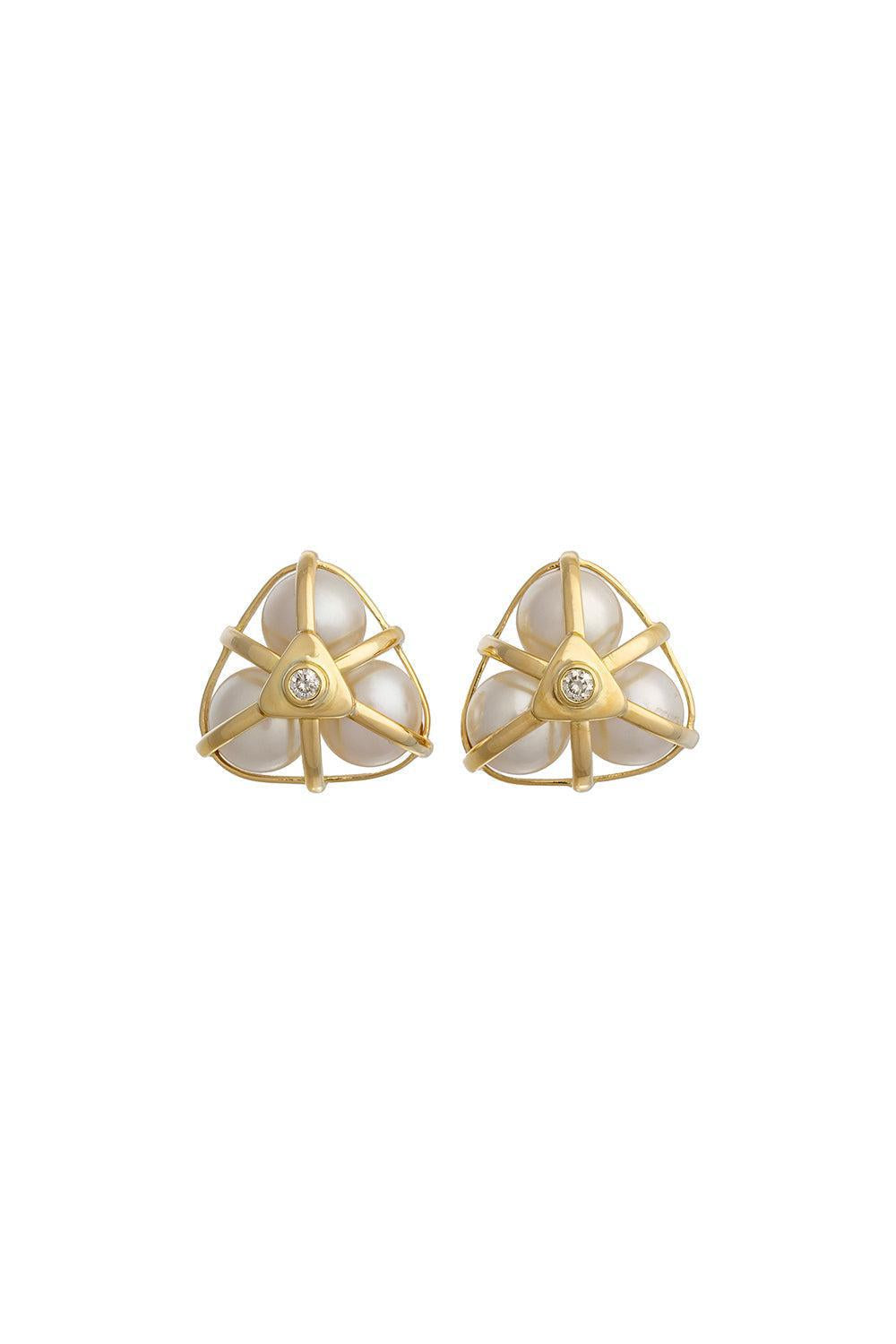 Pearl Diamond Earrings-YELLOW GOLD-JEWELRYFINE JEWELEARRING-DENISE CASSOU