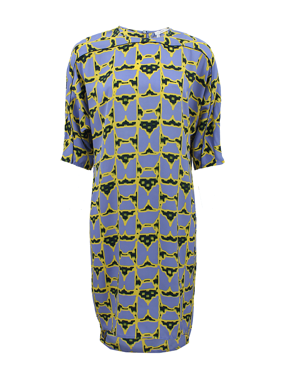 DEREK LAM 10 CROSBY-Three-Quarter Sleeve Print Crew Dress-