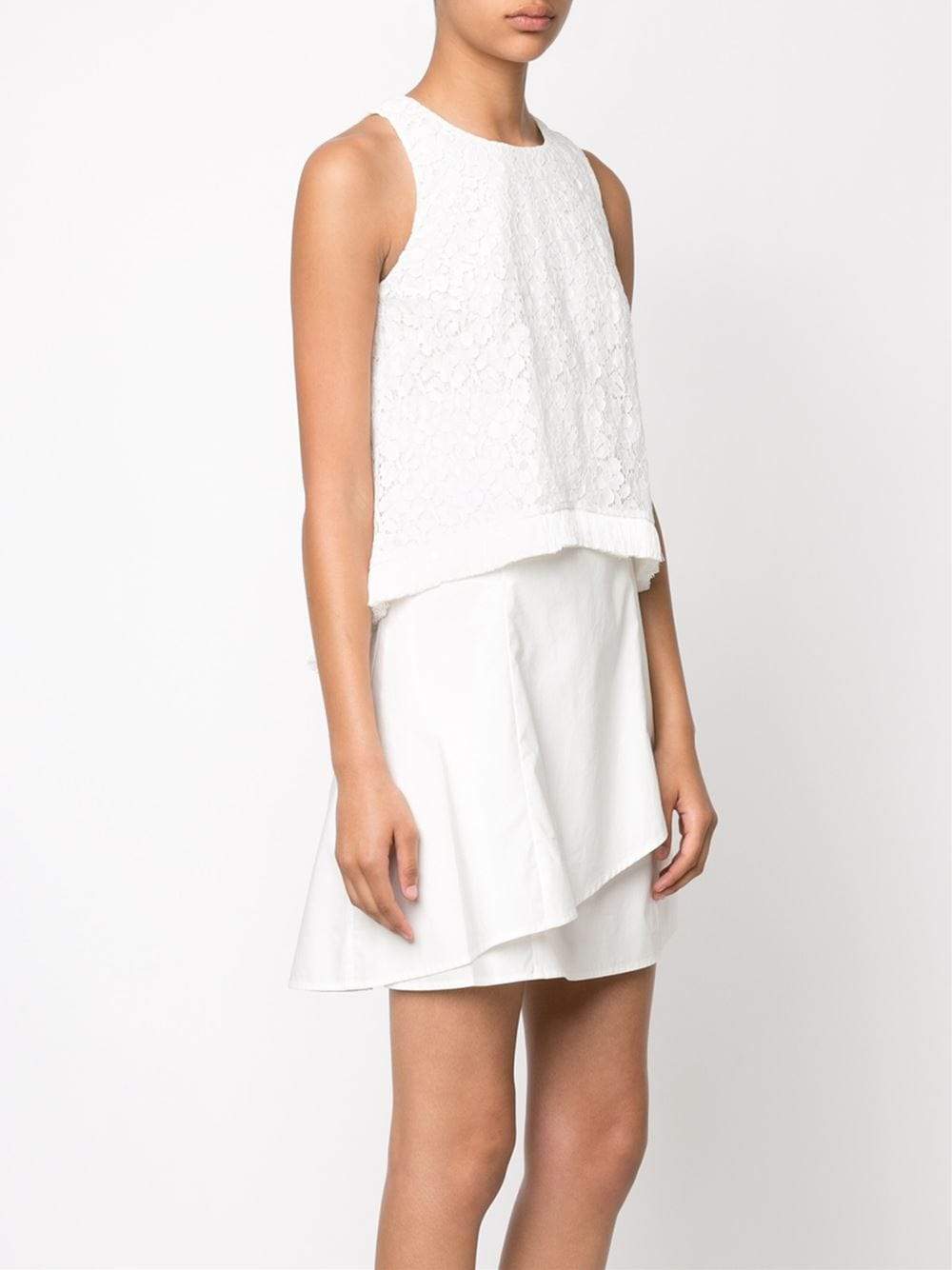 DEREK LAM 10 CROSBY-Empire Dress With Fringe-
