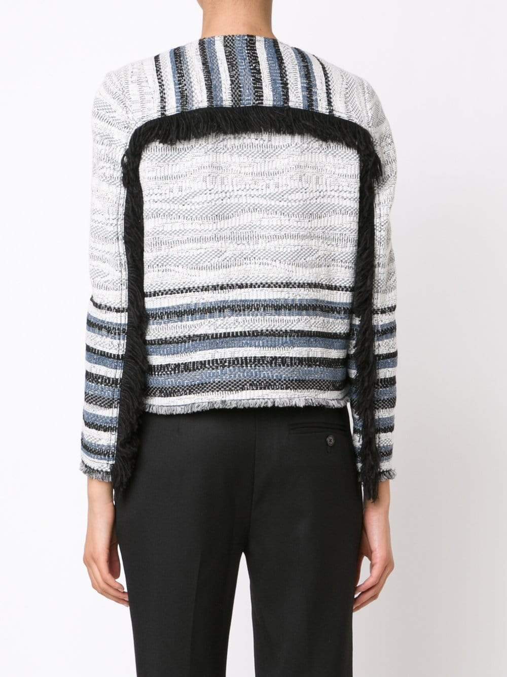 DEREK LAM 10 CROSBY-Crop Jacket With Fringe-
