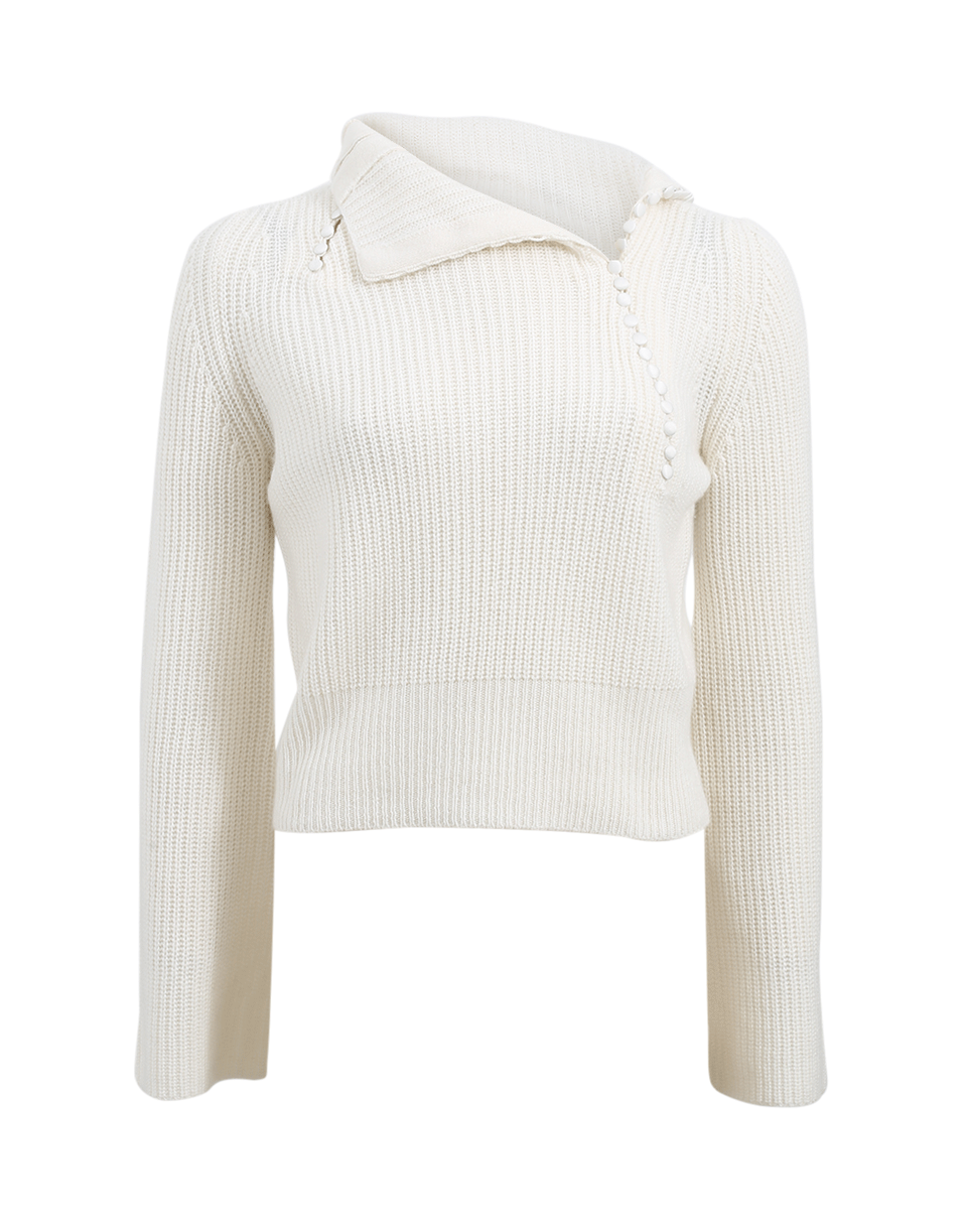 DEREK LAM 10 CROSBY-Asymmetrical Button Sweater-