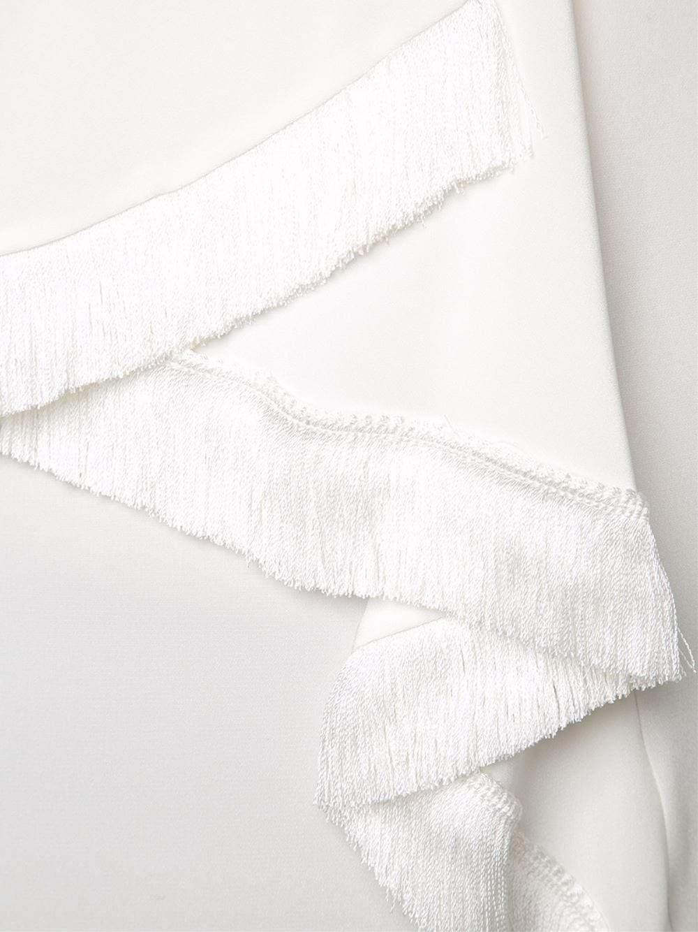 DEREK LAM 10 CROSBY-Ruffle Fringe Tie Blouse-