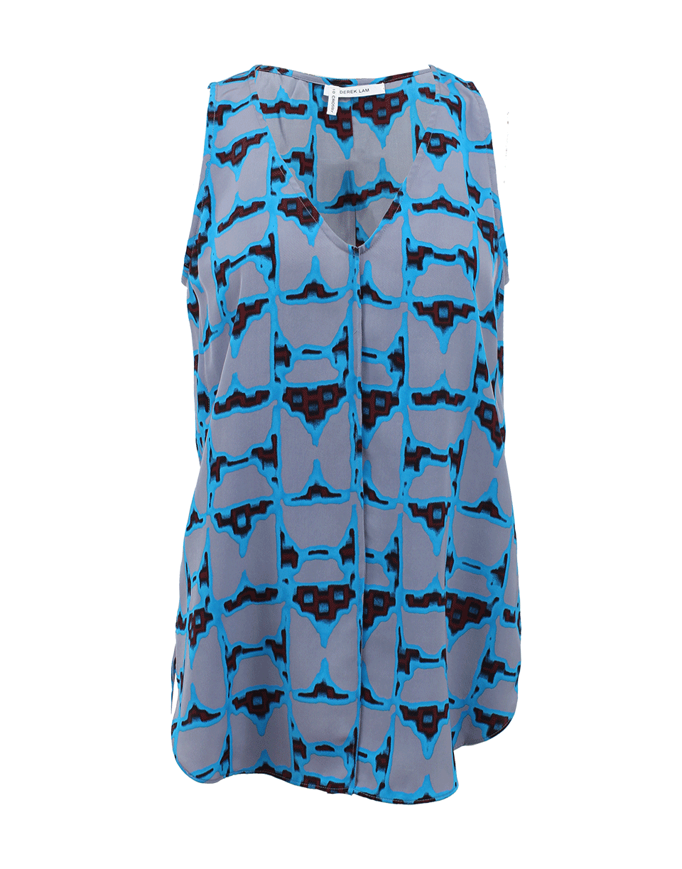 DEREK LAM 10 CROSBY-Back Tail Print Tank-