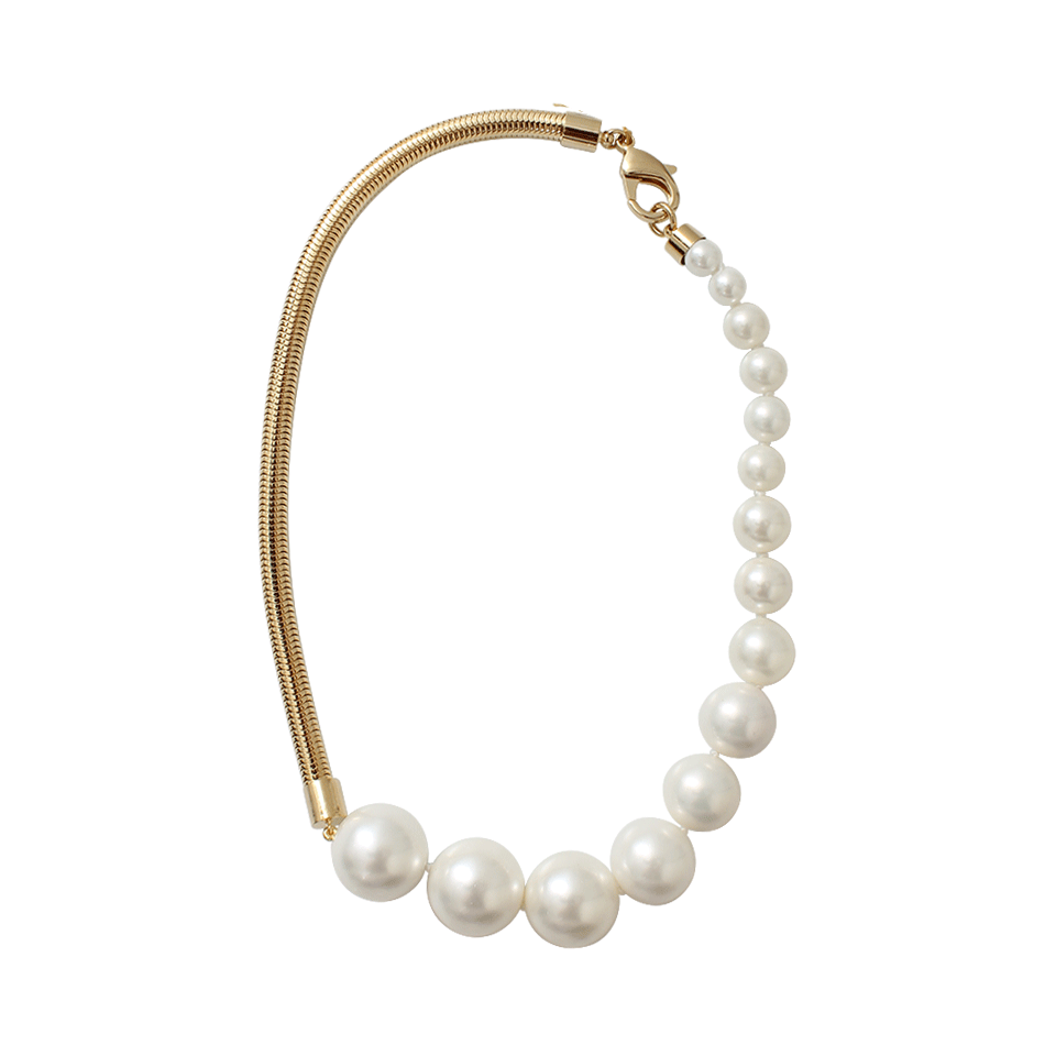 DESIGNS BY JANIS SAVITT-Snake Chain Necklace-GLD/PRL