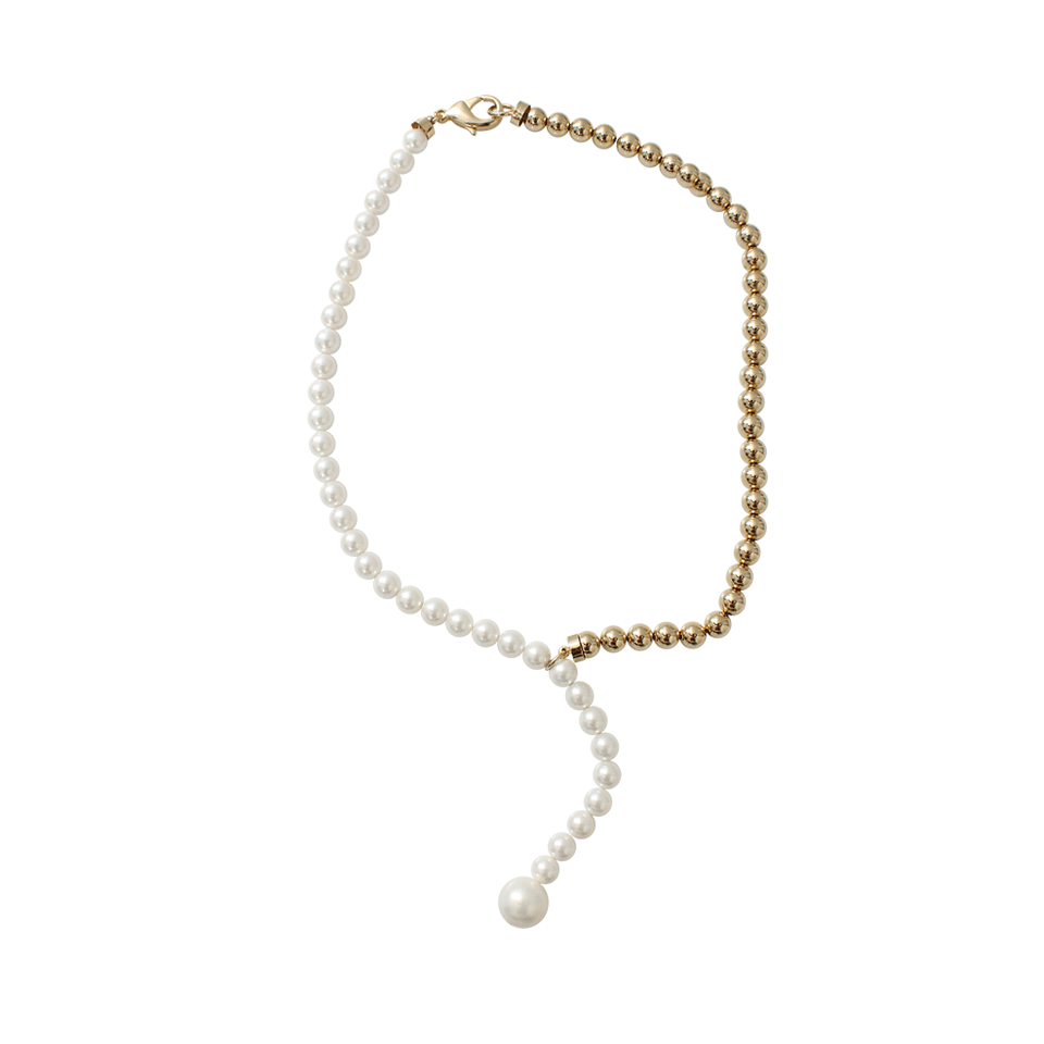 DESIGNS BY JANIS SAVITT-Gold And Pearl Necklace-PRL/GLD