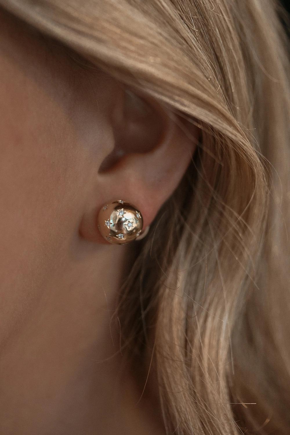 Lucky Stars Ball Stud Earrings-YELLOW GOLD-JEWELRYFINE JEWELEARRING-DEVON WOODHILL
