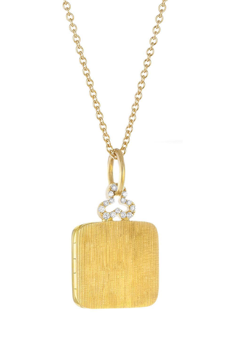 Classic Diamond Trefoil Pillow Locket Necklace-YELLOW GOLD-16-JEWELRYFINE JEWELNECKLACE O-DEVON WOODHILL