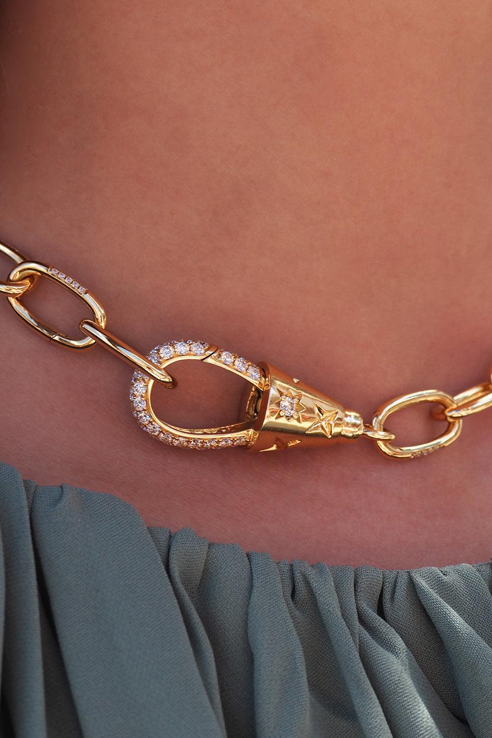 Diamond Starlight Comet Choker Necklace-YELLOW GOLD-16.25-JEWELRYFINE JEWELNECKLACE O-DEVON WOODHILL