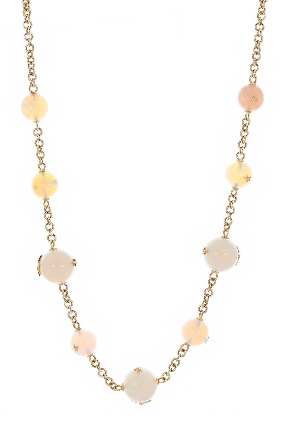 Opal Dawn Starscape Necklace-YELLOW GOLD-17-JEWELRYFINE JEWELNECKLACE O-DEVON WOODHILL