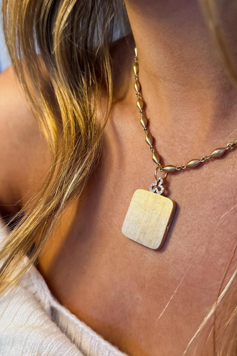 Deluxe Diamond Pillow Locket Trefoil Necklace-YELLOW GOLD-20-JEWELRYFINE JEWELNECKLACE O-DEVON WOODHILL