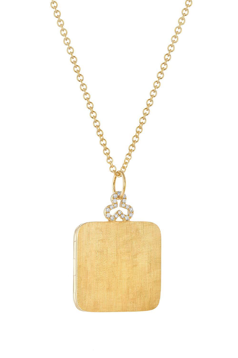 Deluxe Diamond Pillow Locket Trefoil Necklace-YELLOW GOLD-20-JEWELRYFINE JEWELNECKLACE O-DEVON WOODHILL