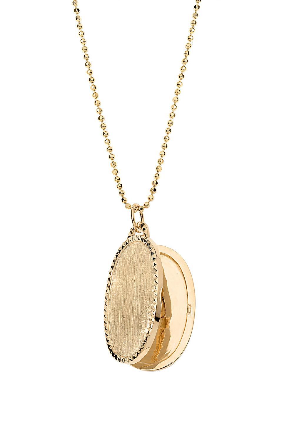 Oval Stud Locket Necklace-YELLOW GOLD-20-JEWELRYFINE JEWELNECKLACE O-DEVON WOODHILL