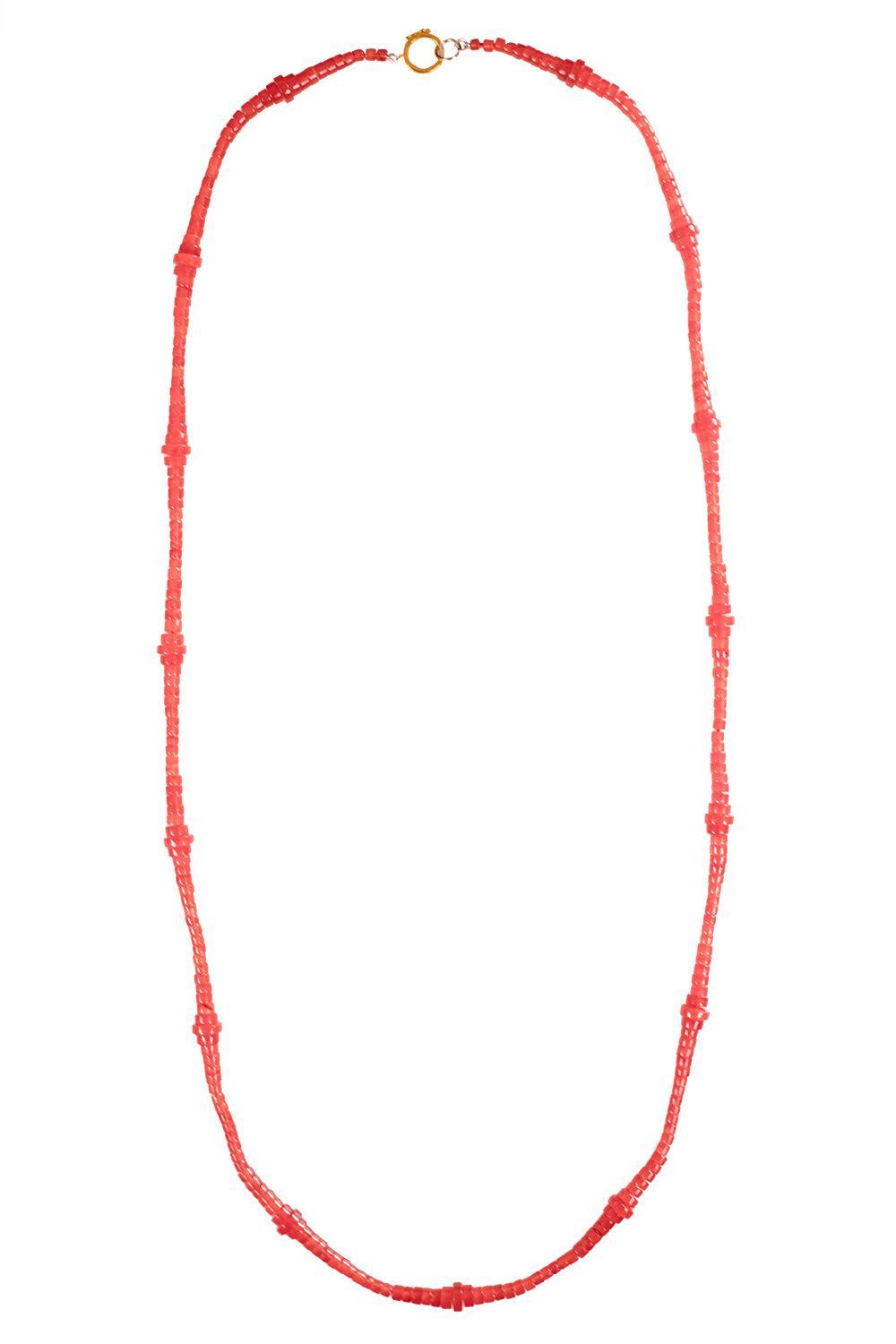 Carnelian Button Bead Necklace-YELLOW GOLD-JEWELRYFINE JEWELNECKLACE O-DEVON WOODHILL