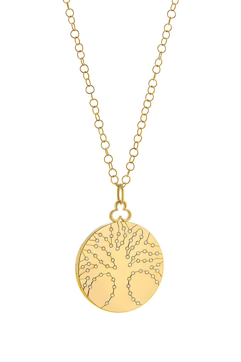 DEVON WOODHILL-Deluxe Tree Of Life Locket Necklace-YELLOW GOLD