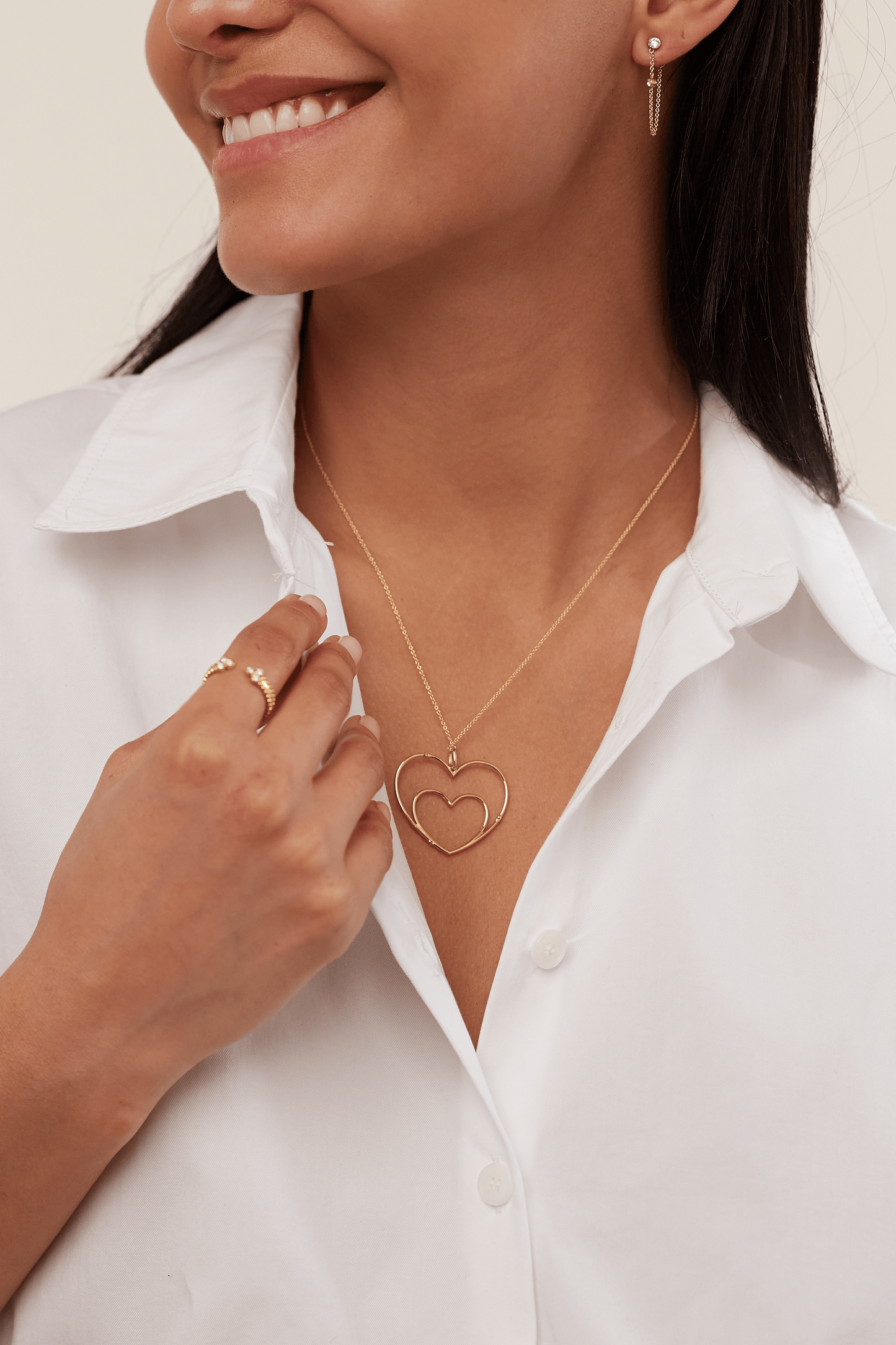 DEVON WOODHILL-Large I Carry Your Heart Charm Necklace-YELLOW GOLD