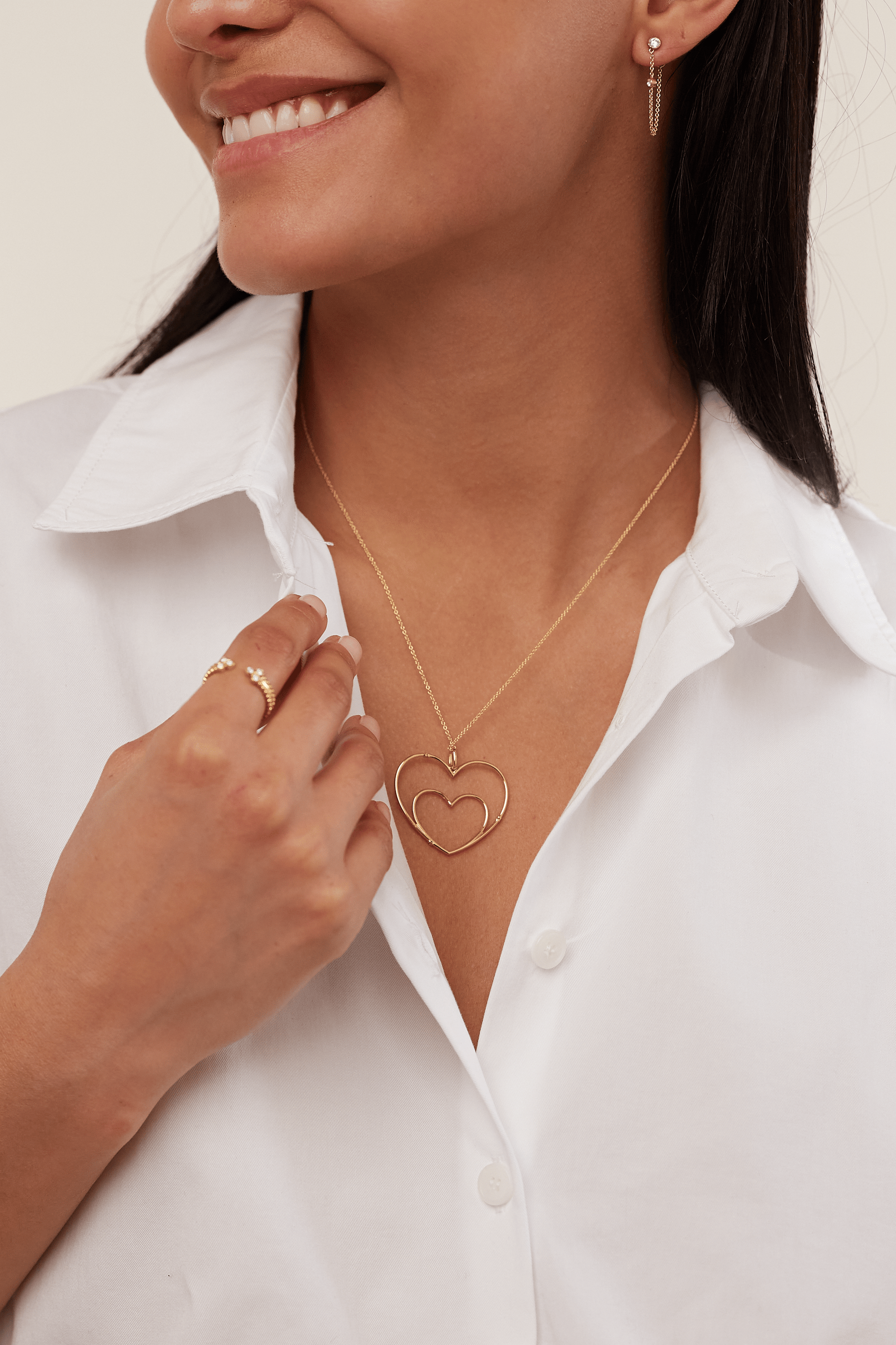 DEVON WOODHILL-Large I Carry Your Heart Charm Necklace-YELLOW GOLD