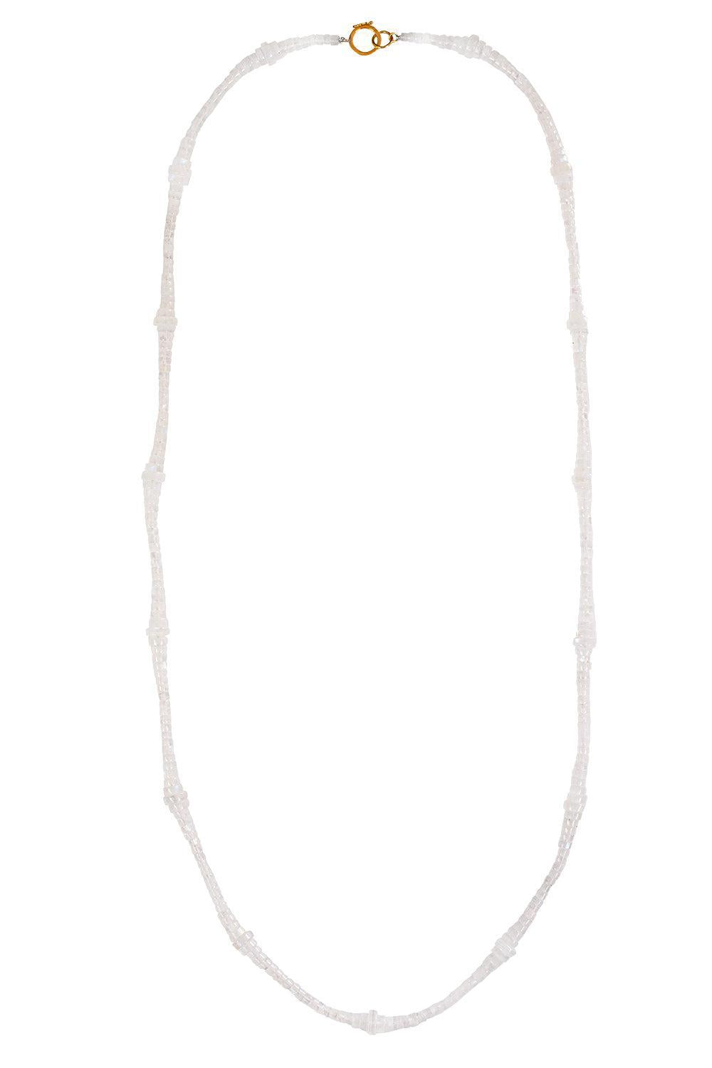 Rainbow Moonstone Button Bead Necklace-YELLOW GOLD-JEWELRYFINE JEWELNECKLACE O-DEVON WOODHILL