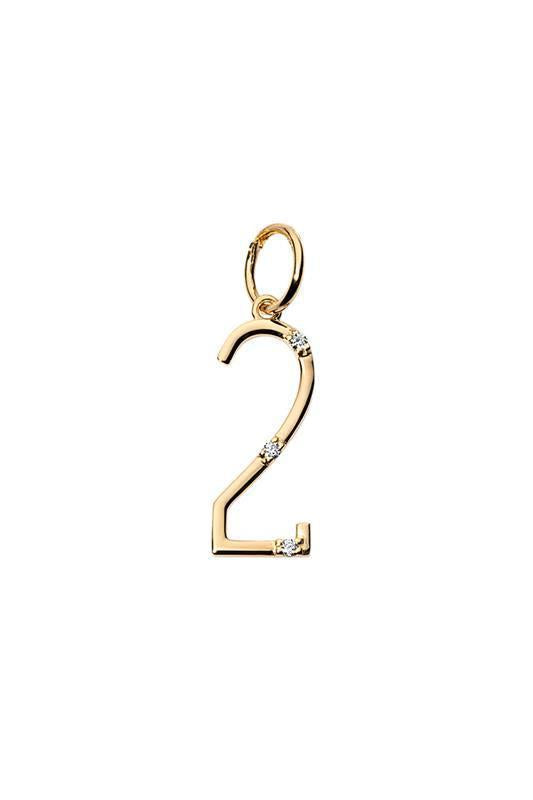 Number Charm-YELLOW GOLD-2-JEWELRYFINE JEWELPENDANT-DEVON WOODHILL