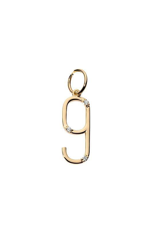 Number Charm-YELLOW GOLD-9-JEWELRYFINE JEWELPENDANT-DEVON WOODHILL
