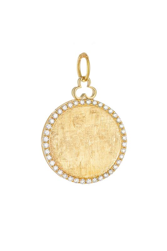 Classic Diamond Disc Charm-YELLOW GOLD-JEWELRYFINE JEWELPENDANT-DEVON WOODHILL