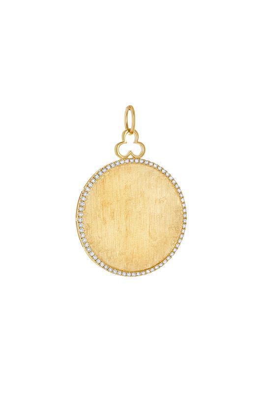 Deluxe Diamond Circle Charm-YELLOW GOLD-JEWELRYFINE JEWELPENDANT-DEVON WOODHILL