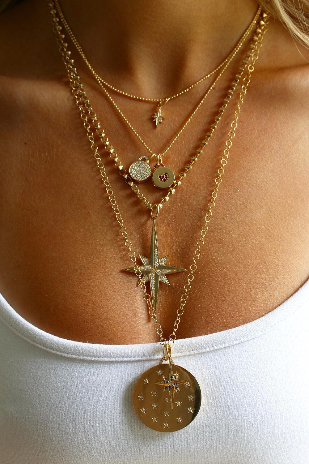 Deluxe Turquoise Diamond Stellar Pendant-YELLOW GOLD-JEWELRYFINE JEWELPENDANT-DEVON WOODHILL
