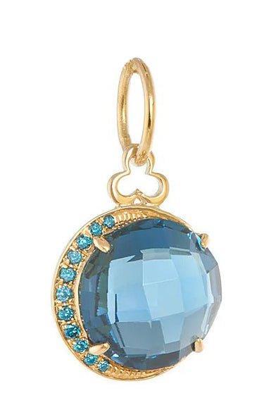 DEVON WOODHILL-Moon Charm - Topaz-YELLOW GOLD