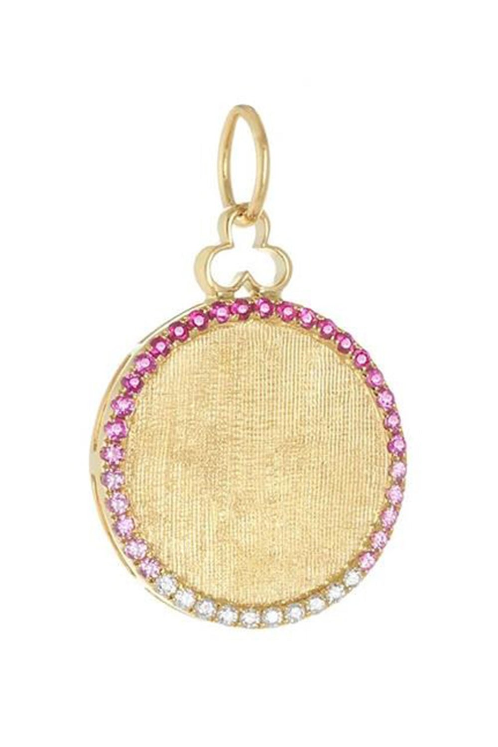 DEVON WOODHILL-Pink Ombre Deluxe Disc Charm-YELLOW GOLD