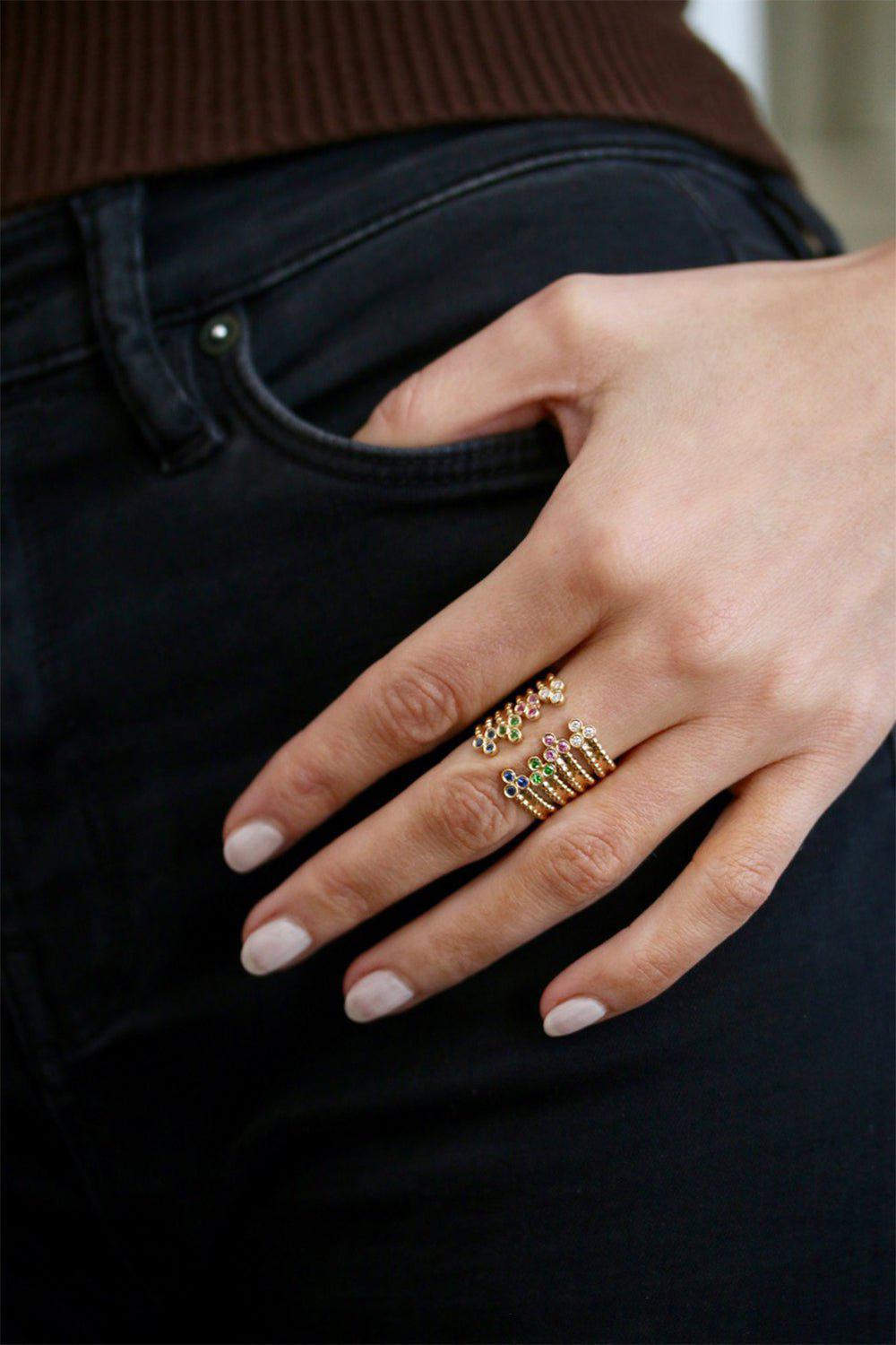 DEVON WOODHILL-Blue Sapphire Harmony Ring-YELLOW GOLD