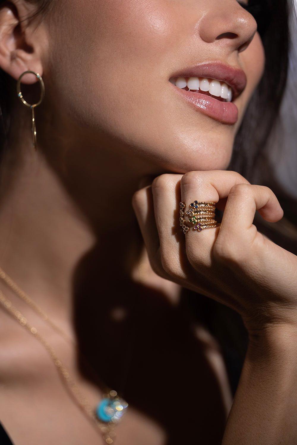 DEVON WOODHILL-Green Garnet Harmony Ring-YELLOW GOLD