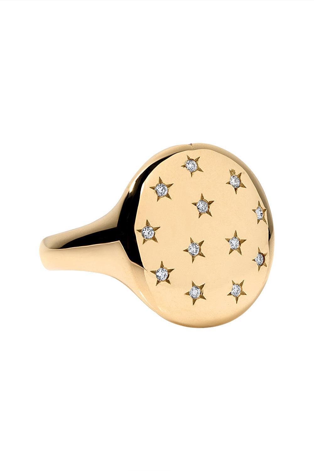 Lucky Stars Signet Ring-YELLOW GOLD-7-JEWELRYFINE JEWELRING-DEVON WOODHILL