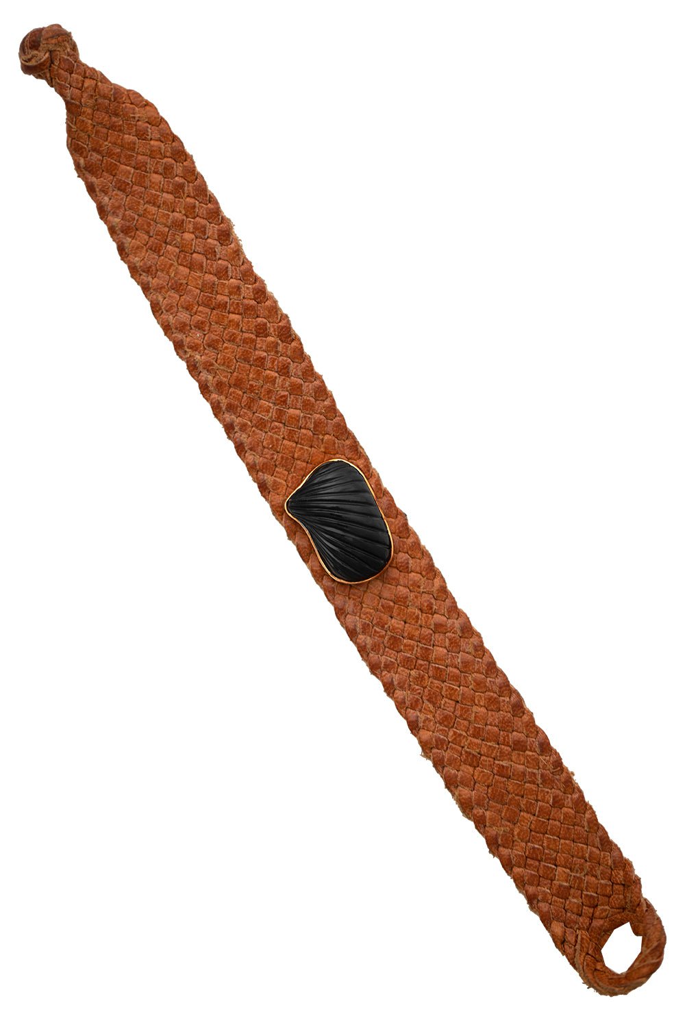 DEZSO BY SARA BELTRAN-Carved Onyx Barbatia Leather Bracelet-ROSE GOLD
