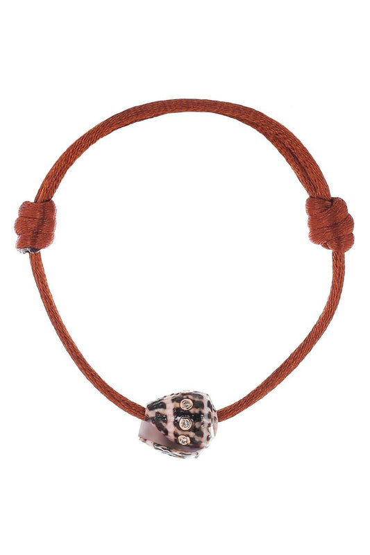 Diamond Brown Petite Conus Shell Bracelet-ROSE GOLD-JEWELRYFINE JEWELBRACELET O-DEZSO BY SARA BELTRAN