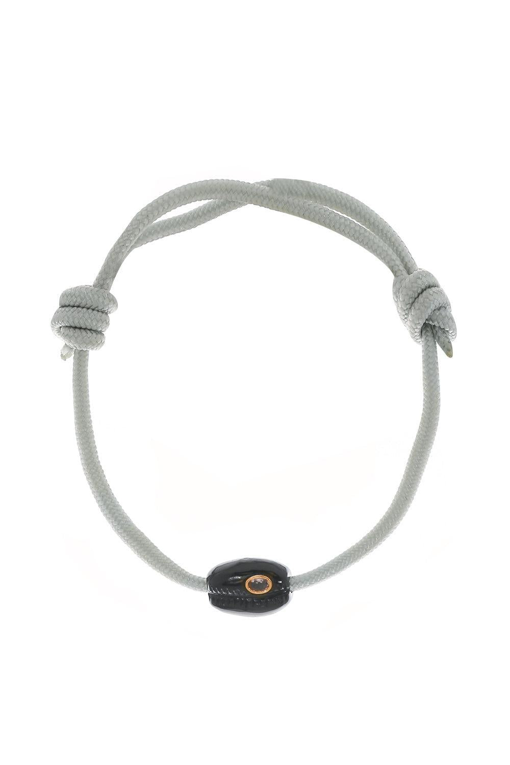 Petite Onyx Cowrie Sillimanite Grey Bracelet-ROSE GOLD-JEWELRYFINE JEWELBRACELET O-DEZSO BY SARA BELTRAN