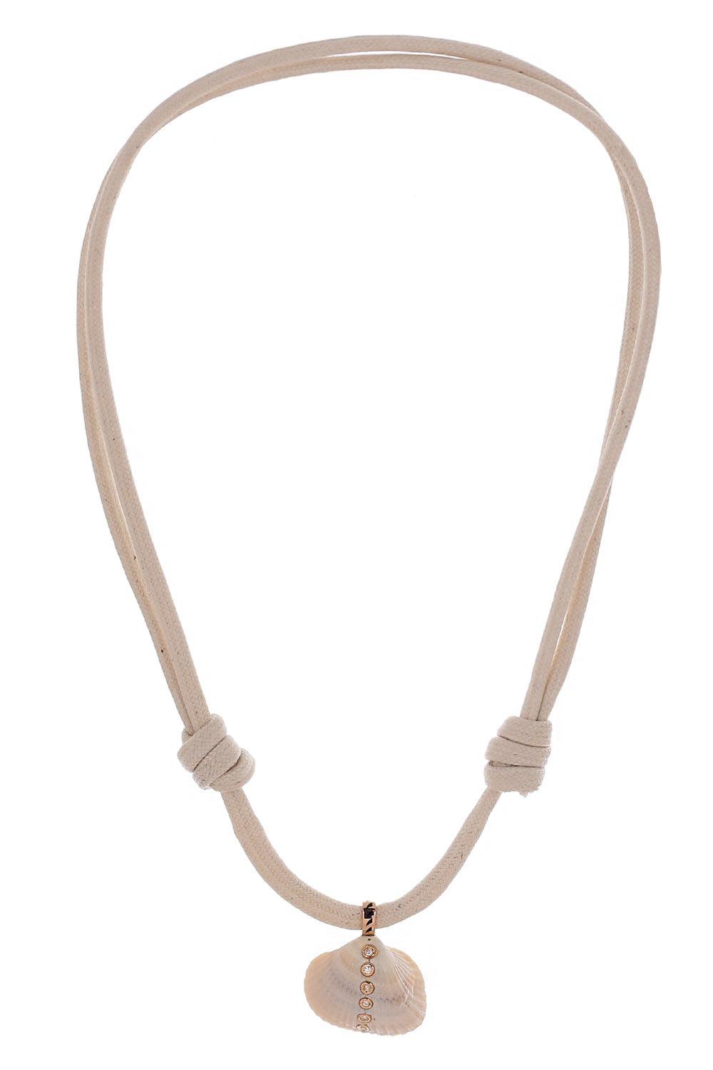 Diamond Line Edul Shell Necklace-ROSE GOLD-JEWELRYFINE JEWELNECKLACE O-DEZSO BY SARA BELTRAN