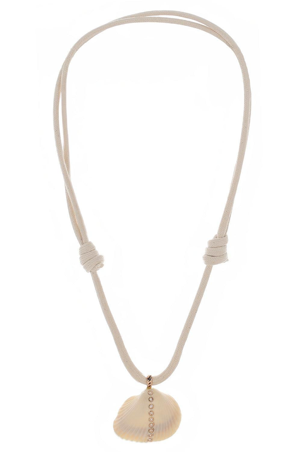 Diamond Line Shell Necklace-ROSE GOLD-JEWELRYFINE JEWELNECKLACE O-DEZSO BY SARA BELTRAN