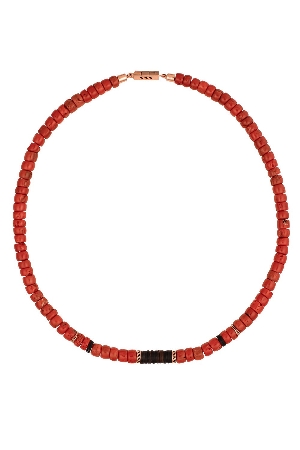 Red Coral Puka Necklace - 6mm