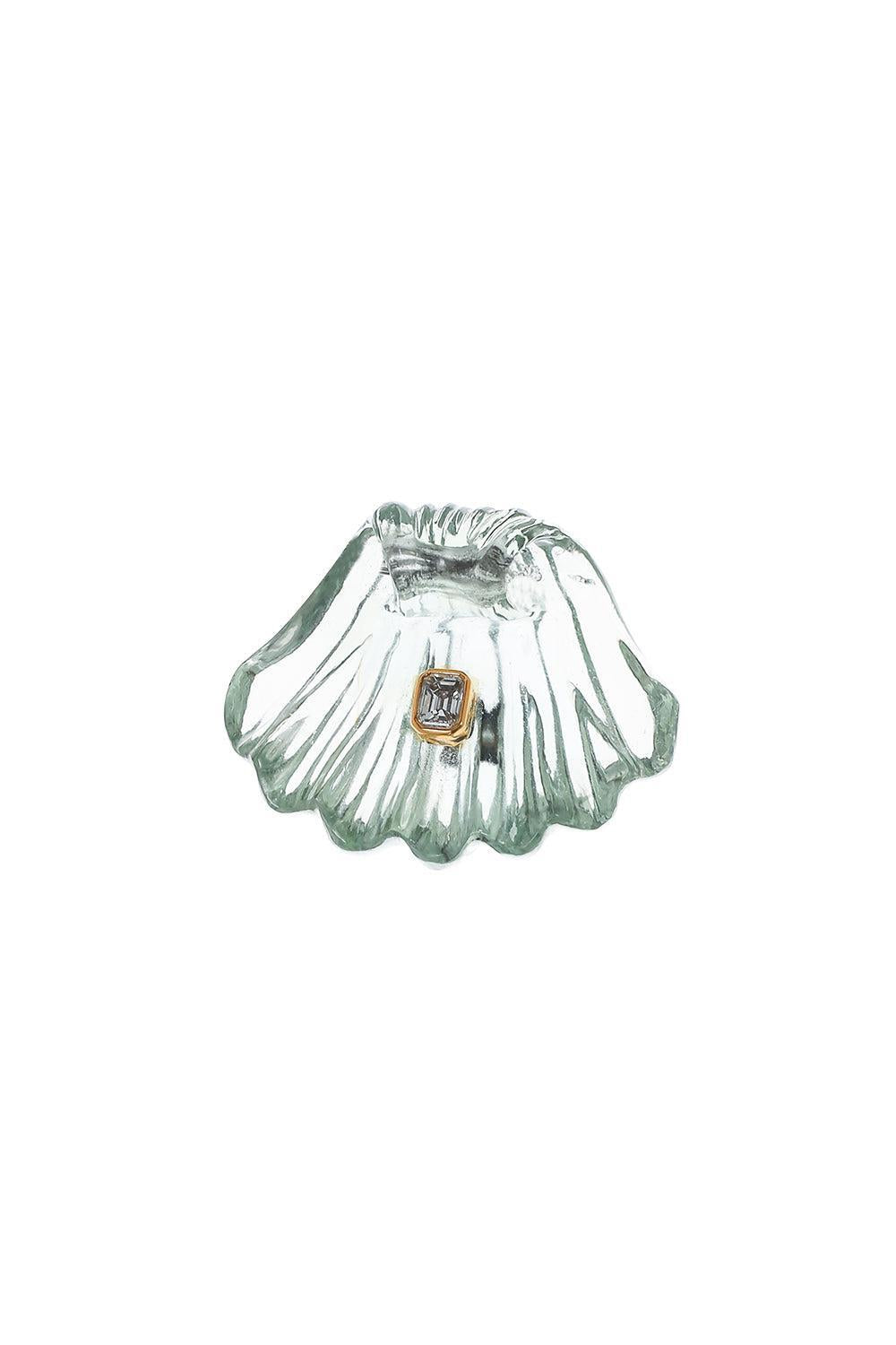 Amethyst Diamond Grande Capri Shell Charm-ROSE GOLD-JEWELRYFINE JEWELPENDANT-DEZSO BY SARA BELTRAN