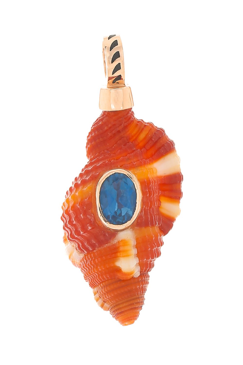 DEZSO BY SARA BELTRAN-Blue Zircon Trtion Shell Charm-ROSE GOLD