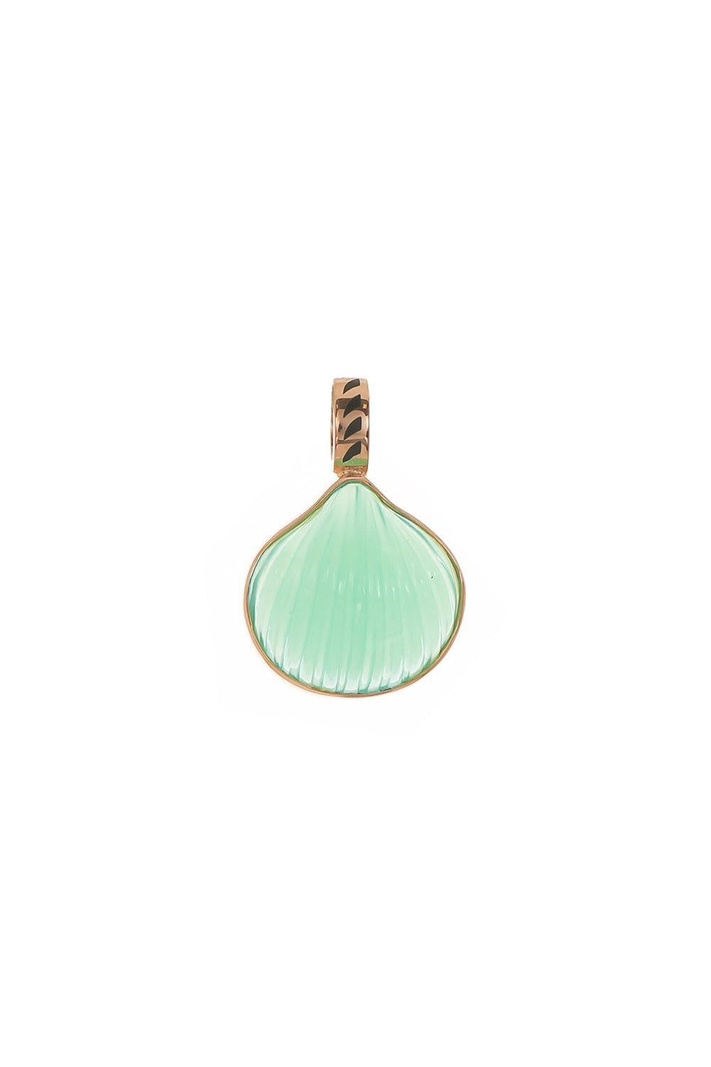 Chrysoprase Shell Pendant-ROSE GOLD-JEWELRYFINE JEWELPENDANT-DEZSO BY SARA BELTRAN