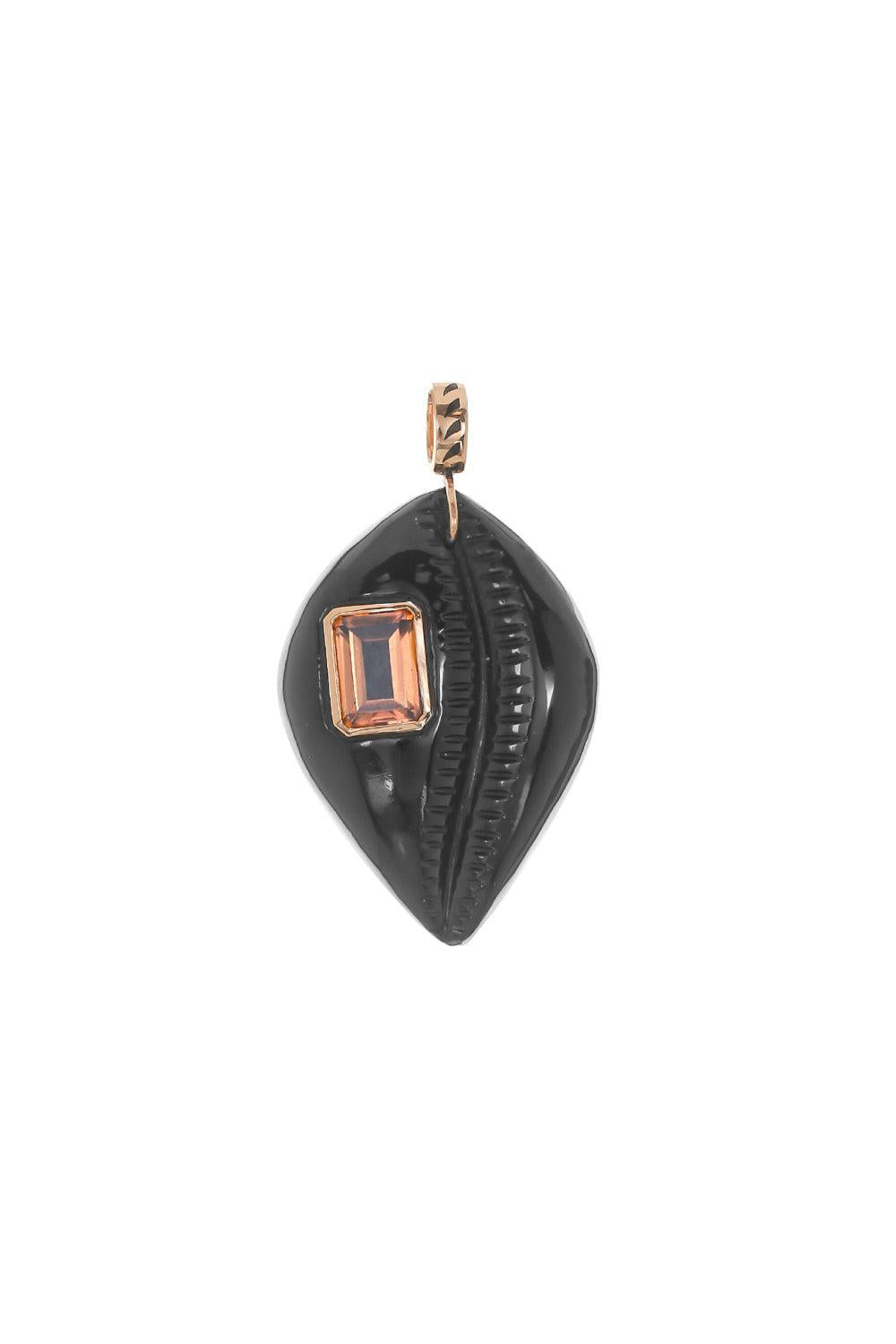 Citrine Cowry Medio Pendant-ROSE GOLD-JEWELRYFINE JEWELPENDANT-DEZSO BY SARA BELTRAN