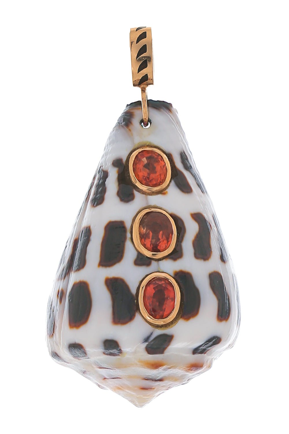 DEZSO BY SARA BELTRAN-Conus Sapphire Shell Pendant-ROSE GOLD