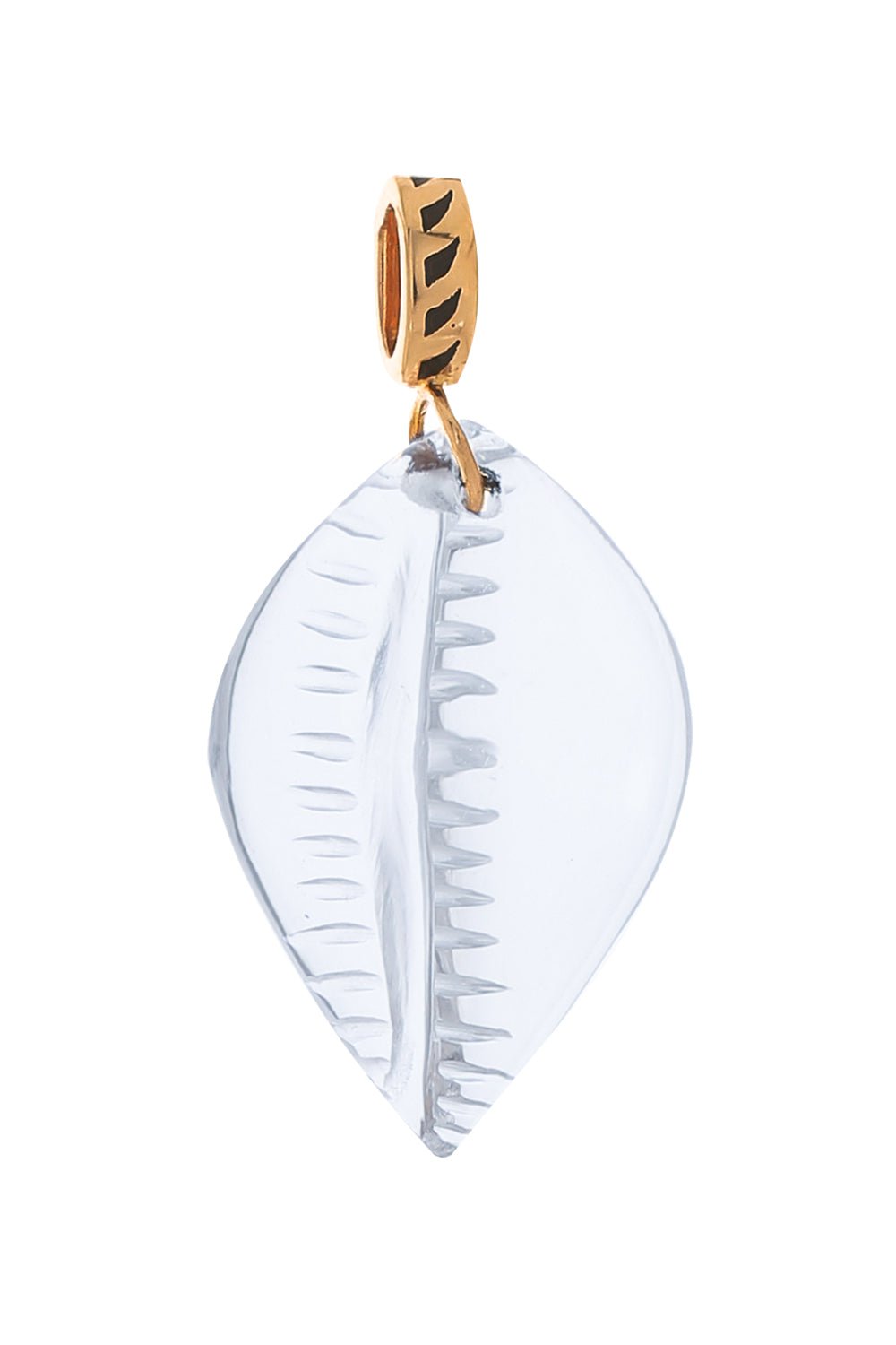 DEZSO BY SARA BELTRAN-Crystal Carved Cowry Pendant-ROSE GOLD