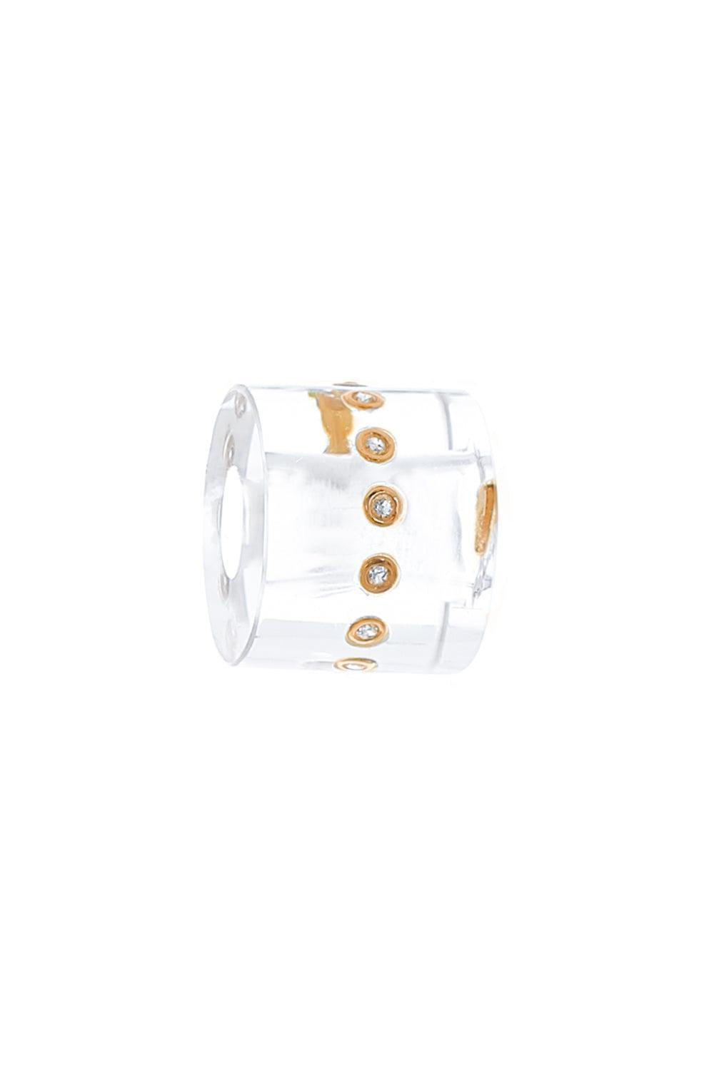 Crystal Quartz Diamond Classic Carved Short Bead-ROSE GOLD-JEWELRYFINE JEWELPENDANT-DEZSO BY SARA BELTRAN