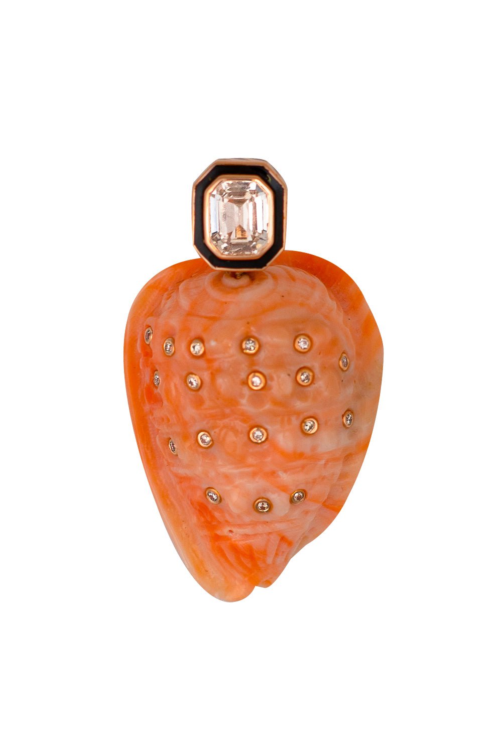 DEZSO BY SARA BELTRAN-Diamond Helmet Shell Pendant-ROSE GOLD