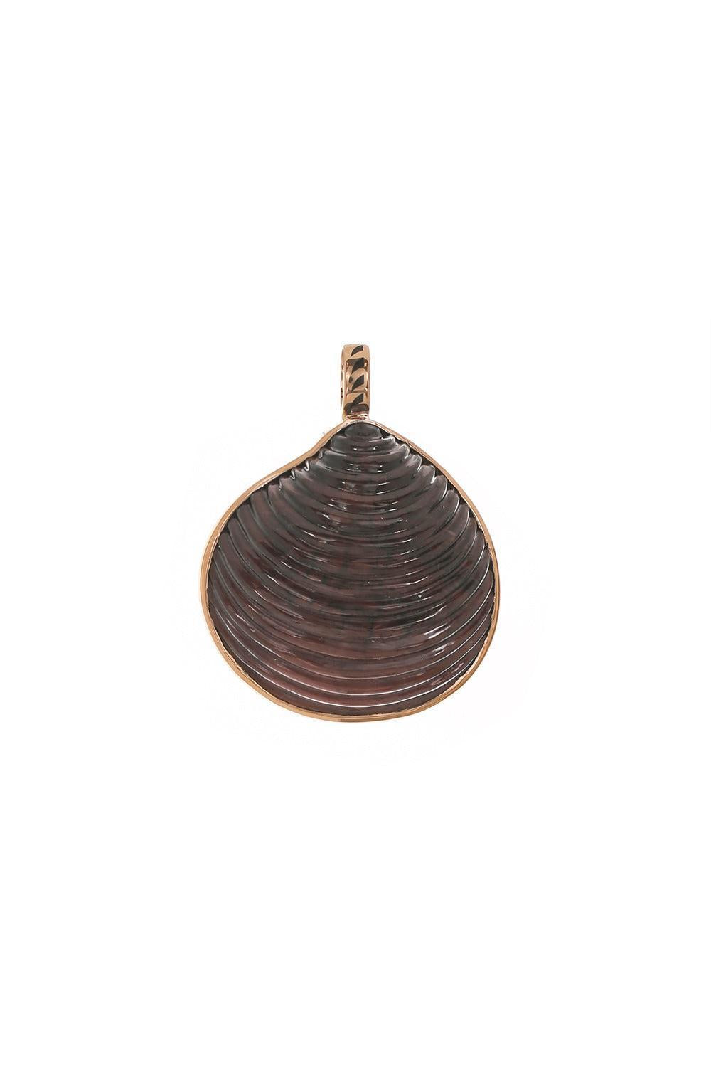 Red Tiger Eye Shell Pendant-ROSE GOLD-M-JEWELRYFINE JEWELPENDANT-DEZSO BY SARA BELTRAN