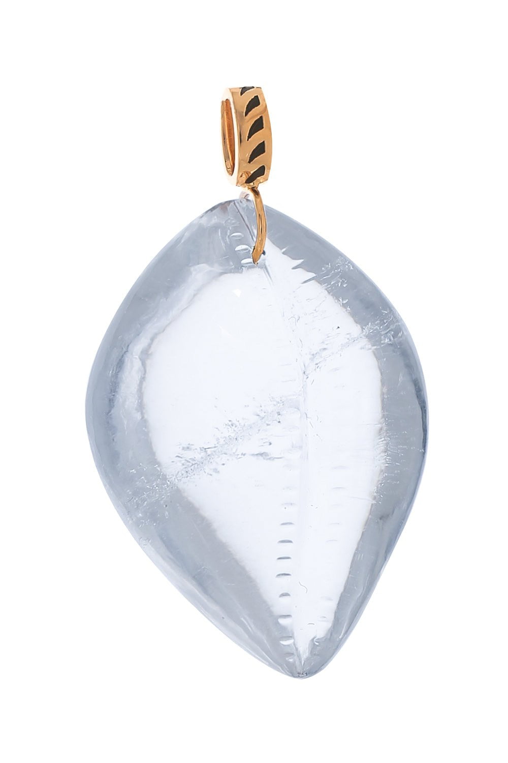 DEZSO BY SARA BELTRAN-Medio Carved Crystal Cowry Pendant-ROSE GOLD