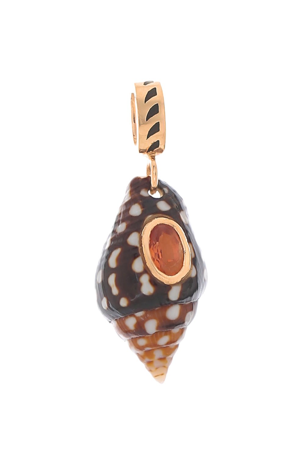 DEZSO BY SARA BELTRAN-Orange Sapphire Natural Shell Charm-ROSE GOLD