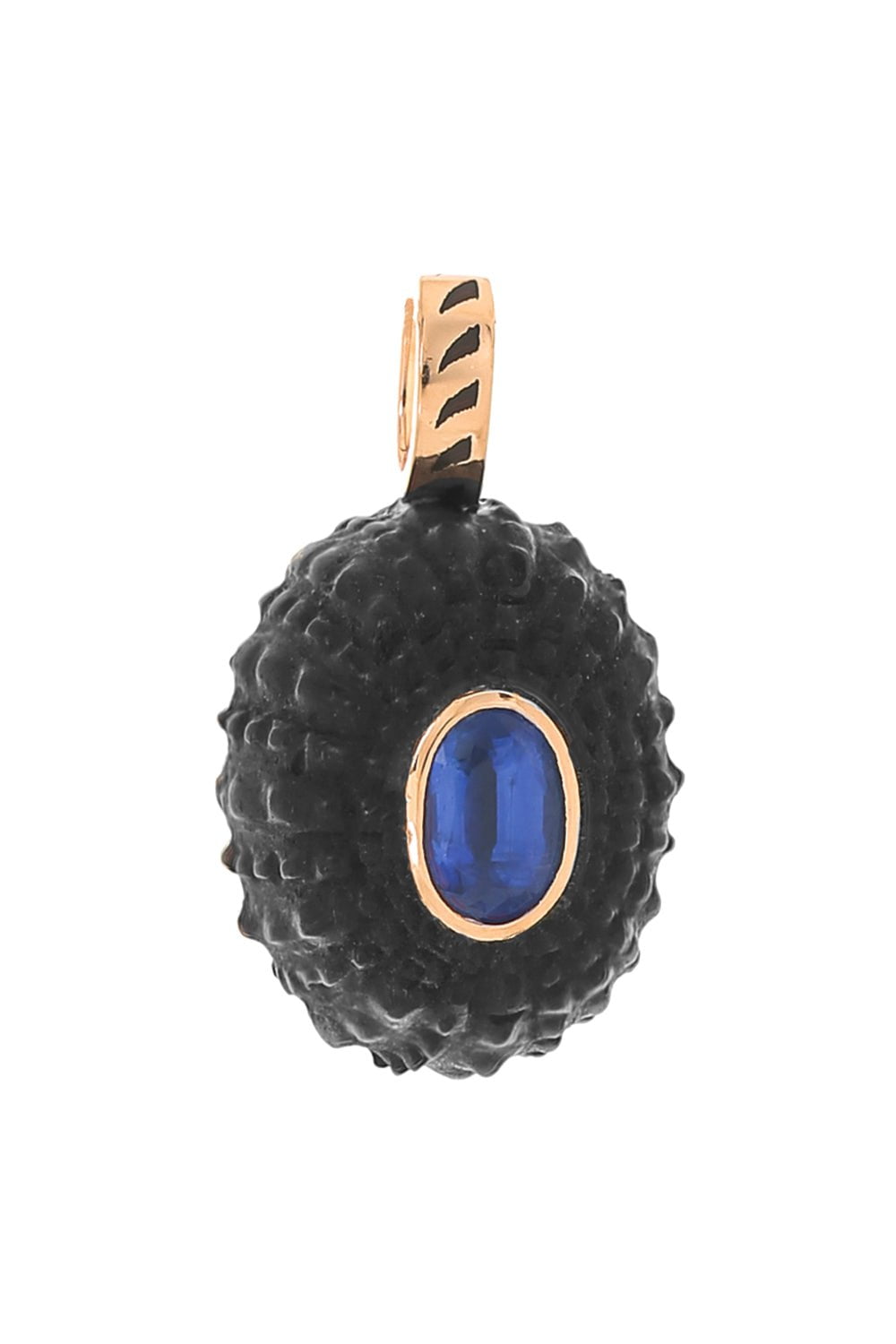 DEZSO BY SARA BELTRAN-Petite Ebony Kyanite Urchin Pendant-ROSE GOLD